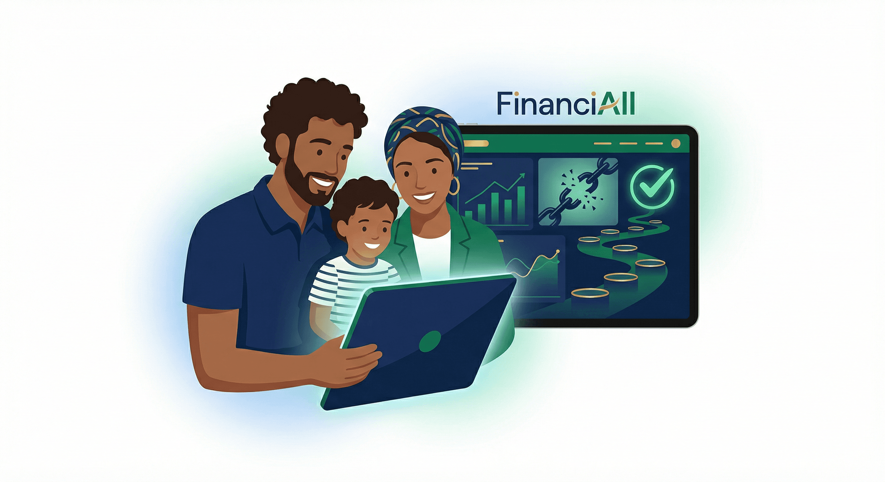 Family using FinanciAll financial dashboard